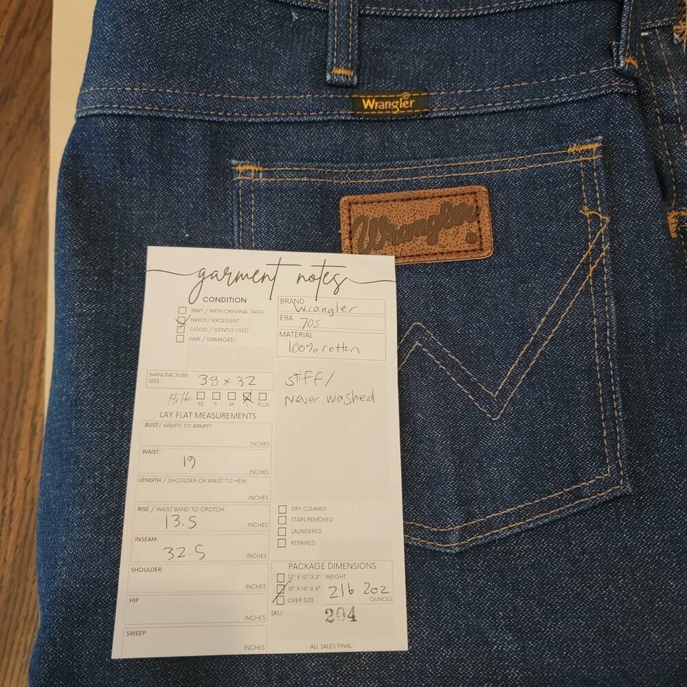 Wrangler Bootcut Jeans Blue Size 38 VTG 70S Vintage - Picture 8 of 10